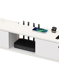 Générique Meuble TV Mural Blanc Flottant de 120 cm - Design Multifonctionnel avec tiroirs - Idéal pour Salon, Chambre et Bureau - Solution de Meuble assemblé et Peu encombrante