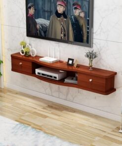Meuble TV flottant en bois, console TV moderne, étagère audio/vidéo murale à usage domestique, console TV flottante simple avec rangement, meuble TV de centre de divertissement flottant, sal