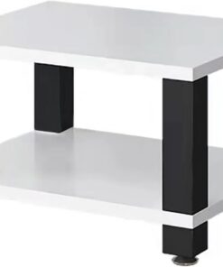 Media Rack Support D'armoire Multimédia AV, Meuble Hi FI Rack Audio, Meuble Stéréo, Cadre en Acier Au Carbone, pour Téléviseur, Composants Audio Vidéo(Wit,2 Tier 60x48x37.5CM)