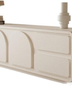 Meuble TV Meuble TV de Rangement de Grande capacité, Meuble TV Blanc, Simple, Moderne, sur Pied, Salon, Maison, Coins arrondis Meuble TV Mural