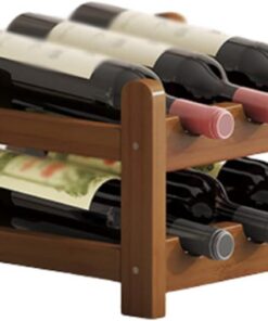 Casier à vin en Bambou, Support pour Bouteilles de vin, présentoir à vin de comptoir, Support pour Bouteilles de vin pour la Maison, la Cuisine, Le Garde-Manger, l'armoire, Le Bar