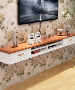Meuble TV suspendu, support de divertissement, meuble TV de salon, étagère audio/vidéo, avec table console multimédia de rangement, support TV flottant fixé au mur, meuble TV de centre de di
