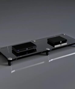 Meuble Hi FI, Meuble Rack Audio avec Pieds Anti-Vibrations, Meuble Audio Vidéo Amovible 1/2/3/4 Couches, Support Meuble stéréo, for la Maison/Bureau/Audio vidéo/DJ/théâtre(Black Gold,47.2x3.9/