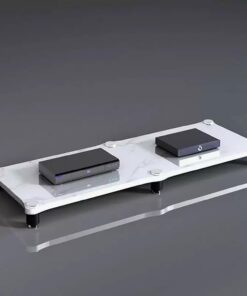 Rack Audio Long, Meuble Hi FI À Plusieurs Niveaux, Meuble Rack Audio Multifonction, Meuble Audio Vidéo Moderne, Rangement for Composant Stéréo De Divertissement(Wit,1-Tier)