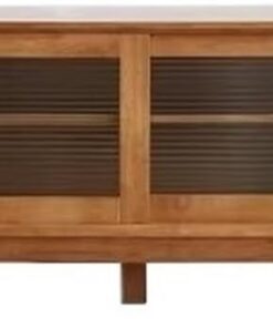 Étagère TV Murale Étagère de Rangement for Salon, Meuble Sol avec Porte en Verre, TV