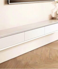 Meuble TV Meuble TV Flottant Minimaliste, Centre de Divertissement Mural avec Tiroir de Rangement et Porte, Centre de Console Multimédia Moderne, Meuble TV Flottant, Table de Banc TV pour Sa