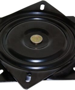 EMUCA 3196514 Plateau Tournant/Support Rotatif à 360° pour Meuble Écran Ordinateur/Poste TV en Acier, Peint Noir