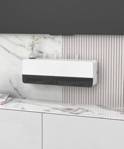 Meuble TV Suspendu, Console multimédia en Bois,Style Moderne,Le Dos est Creux et ne Bloque Pas Les signaux,pour Bureau à Domicile.(Wit,60 * 13 * 20cm)