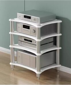 Tour de Support de Composants Audio à 3 Niveaux, Support vidéo multimédia pour Club de Bureau à Domicile, étagère de Console de Jeu, récepteur stéréo, Plateau tournant, amplificateur de Haut