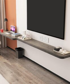 Meuble TV Suspendu Meuble TV Mural Étagère Flottante Table d'appoint Console TV Flottante Cloison Murale Convient pour la Maison Le Bureau et l'hôtel.(Left,GOak-150x40CM/59.1x15.7IN)