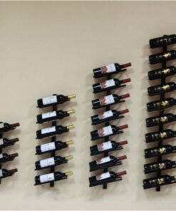 Casier à vin Mural Noir pour 1 à 12 Bouteilles, présentoir de Rangement Amovible avec Porte-Serviettes, Organisateur Peu encombrant pour Bar à Domicile