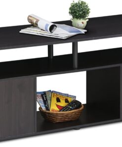 Furinno JAYA Meuble TV Centre de Divertissement avec Compartiment de Rangement Ouvert pour Téléviseur Jusqu'à 50 Pouces, Marron