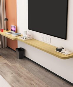 Meuble TV Suspendu Meuble TV Mural Étagère Flottante Table d'appoint Console TV Flottante Cloison Murale Convient pour la Maison Le Bureau et l'hôtel.(Left,LWalnut-150x40CM/59.1x15.7IN)