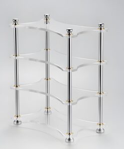 Mini Meuble HiFi, Meuble Rack Audio en Acrylique à 4 Couches, Supports en Aluminium for Meuble stéréo, Armoire de Rangement multimédia for amplificateur DAC Audio HiFi