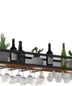 Casier à vin en Fer forgé pour Bar à Domicile, Support à Verre à vin à l'envers, Armoire à vin Suspendue, Supports Suspendus, décoration de Bar, Support de Rangement, décoration de