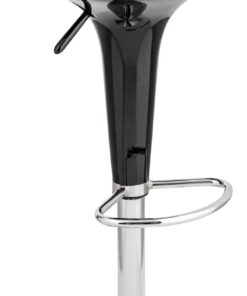 Baroni Home Tabouret de Bar Pivotant avec Hauteur Réglable, Assise en Plastique, Base Chromée avec Repose-Pieds et Fond Anti-Rayures, Tabouret de Cuisine et Péninsule, 40x45x59–79 cm, Noir 1 pièce