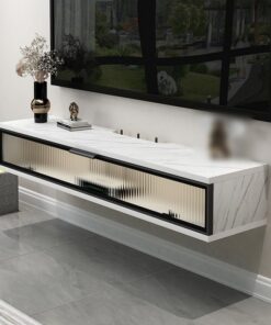 Générique Meuble TV Mural, Meuble de Rangement Flottant sous TV, étagère TV Murale, Console multimédia Flottante, Meuble TV avec Porte à Rabat, Meuble TV Flottant Moderne pour la Maison, Le Salon, la