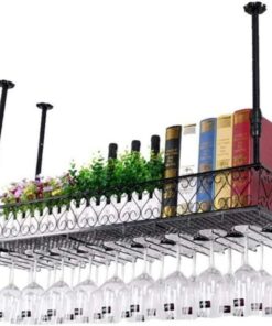 Support de Verre à vin Suspendu en Fer de Style européen, casier à vin Vintage, Support de décoration de Plafond de Stockage de Restaurant, utilisé pour Les armoires et Les Bars-L3
