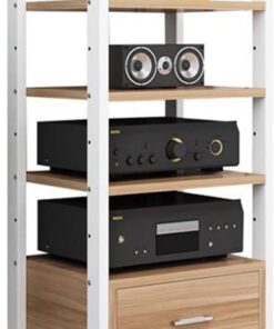 Meuble hifi,Support Multimédia Audio Et Vidéo D'angle For TV,étagère d'armoire de tour multimédia,Support Audio Et Vidéo À 5 Niveaux,meuble chaine hifi Rangement Audio Et Vidéo For Bureau À Domicile(W