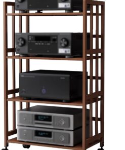 Support Audio, Support Audio vidéo, Support de Haut-Parleur multimédia - Meuble stéréo TV à 4 Niveaux, unité de Stockage de Composants pour Home cinéma, Bureau, Salon