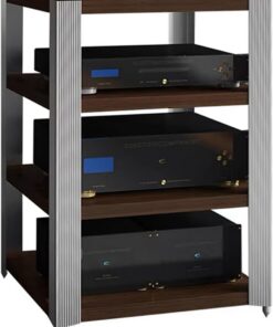 Rack Audio Moderne, Meuble Audio Vidéo Ouvert, Meuble Hi FI Robuste, Meuble Rack Audio en Bois, Meuble Stéréo Meuble De Composants Audio/vidéo(4-Tier)