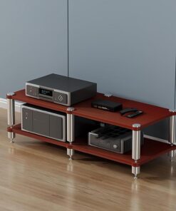 Générique Support d'amplificateur, Support Audio, Support de Stockage multimédia Portable, étagère de Rangement pour Affichage de CD, pour Salon, Jeux, Salle d'enregistrement (Teck, 120 x 48 x 42 cm)