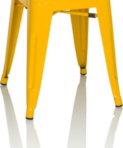 hjh OFFICE 645071 Tabouret bistrot VANTAGGIO Métal Jaune, Tabouret au Look Industriel et Moderne, empilable