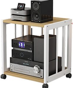 Support multimédia Tour Audio vidéo - Unité de Composants de Rack stéréo à 2/3/4/5 étagères - Étagère d'équipement électronique à extrémité Ouverte pour Le Salon de Bureau à Domicile (2 nive