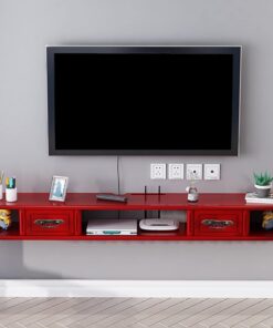 Meuble TV Flottant/Suspendu,Meuble TV Mural,Meuble TV Flottant en Bois,Unité De Divertissement Économiser De l'espace,pour Unité De Stockage Routeur De Boîtier De Câble De Console Audio/vidéo