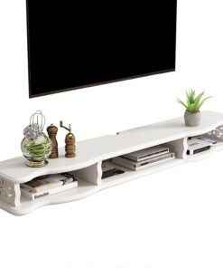 Étagère TV Murale, Meuble TV Suspendu/TV Flottant,Composant D'armoire De Centre De Divertissement,pour Routeur De Boîtier De Câble De Console Audio/vidéo (Size : 120x24x16cm)