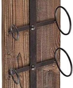 MiroDo Étagère à vin Flottante Murale en Bois pour 4 Bouteilles en métal Support de Rangement Suspendu pour Bouteille de vin Rangement élégant pour Cuisine, Salle à Manger, Bar ou Cave à