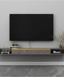 Meuble TV Flottant, Étagère TV Murale,Composant D'armoire De Centre De Divertissement En Bois Massif,Pour Console Audio/vidéo D'unité De Stockage, Économiseur D'espace ( Color : A , Size : 100cm )