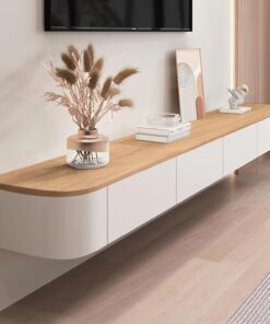 Meuble TV mural élégant avec rangement 160 cm en bois, idéal pour le salon et la chambre à coucher, meuble élégant pour la décoration de la maison