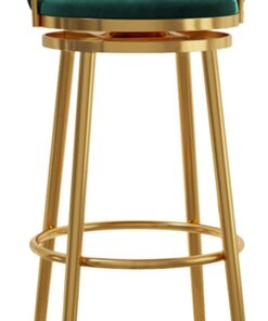 360° Rotation Tabouret à Levier de Hauteur Chaise de Bar en Velours avec Dos 1 Tabouret Haut avec des Jambes dorées/Noires/métalliques pour la Cuisine familiale Island Breakfast Bar