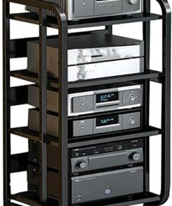 3.4.5-Layer AV Speaker Rack with CD Player Bracket, Modern Speaker Rack, multifonctionally Rack Video Rack Bracket with Adjustable shelfs, Mobile Rack Reader Bracket, Home Rack (B)