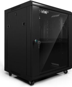 Meuble HiFi, Meuble Rack Audio avec Verre trempé, Meuble stéréo, Dissipation Thermique Pratique, Meuble Audio Vidéo en Acier laminé à Froid(Nero)