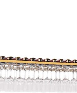 Casier à vin réglable en métal avec Support pour Verre pour Cuisine, Salle à Manger, Bar, décoration dorée 60 x 35 cm