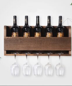 Casier à vin Mural Suspendu avec étagère de Rangement en métal pour Bars, Restaurants, Cuisines et Salons