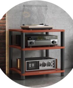 Meuble HiFi/Rack AV de Style Armoire, 1/2/3/4 Niveaux, adapté aux amplificateurs AV/enregistreurs/décodeurs/Ensembles monoblocs/imprimantes (Montage au Plafond, 60 * 48 * 65,5 cm (3 Niveaux)