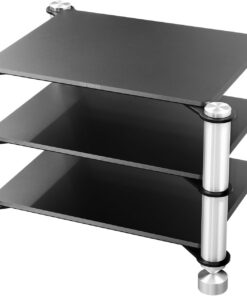 Meuble Hi FI, Meuble Audio Vidéo en métal, Alliage d'aluminium Meuble stéréo, Ventilation à Circulation Ouverte, Parfait for Les Coins
