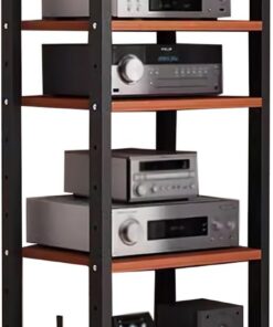 Support de composant multimédia d'angle de Tour Audio/vidéo à 5 Niveaux, Meuble de Divertissement stéréo de Bureau de cinéma Maison, Haut-Parleur, Console de Jeu, Lecteur CD DVD, Support de