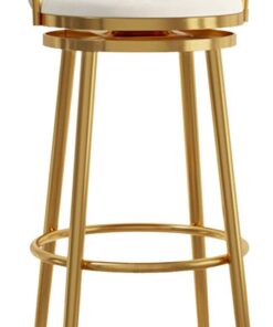 360° Rotation Tabouret à Levier de Hauteur Chaise de Bar en Velours avec Dos 1 Tabouret Haut avec des Jambes dorées/Noires/métalliques pour la Cuisine familiale Island Breakfast Bar