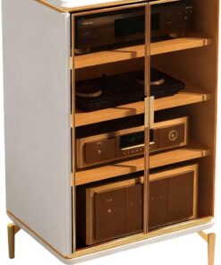 Armoires HiFi Racks Et Supports HiFi Racks Et Supports Stéréo pour La Maison Support D'équipement pour Lecteurs DVD Décodeurs De Câbles Consoles De Jeux(White,60 * 55 * 95cm/23 * 21 * 37in)