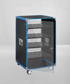Meuble Stéréo, Meuble Rack Audio avec Porte en Acrylique, Rack Audio avec Étagères Réglables, Meuble Hi FI Rangement Multimédia Mobile Robuste, Meuble Audio Vidéo(4-Tier)