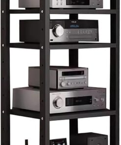 Étagère d'angle à 5 Niveaux pour Consoles de Jeux, idéale pour Ranger Les systèmes Home cinéma, Les lecteurs CD/DVD et Les Consoles de Jeux vidéo.
