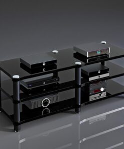 Étagère multimédia pour jeux vidéo – Support audio robuste pour salon, étagère de projecteur et rangement DVD, idéal pour les consoles de jeux et les centres de divertissement
