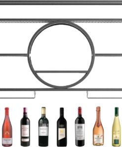 Armoire à Whisky Murale en métal Moderne pour Bouteilles et Verres à vin, pour Bar, Placard et Support, unité Domestique, Noir (Dimensions : 100 x 15 x 80 cm, Couleur : Noir)