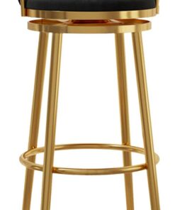 360° Rotation Tabouret à Levier de Hauteur Chaise de Bar en Velours avec Dos 1 Tabouret Haut avec des Jambes dorées/Noires/métalliques pour la Cuisine familiale Island Breakfast Bar