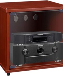 Meuble Hif,Meuble Tourne Disque,Tourne Disque Vinyle Stockage,Meuble DVD,Console Audio Video Support,Armoire de Rangement Multimédia,pour Le Bureau La Chambre À Coucher.(50x55x46cm)