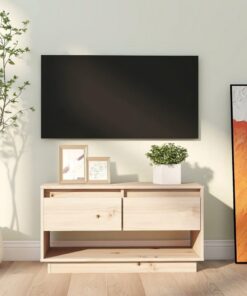 ZXLIHS Meuble TV avec tiroirs, Bois de pin Massif, Rustique, Meuble TV, Organisateur de Rangement, pour Salon Chambre à Coucher, Marron, 74x34x40 cm